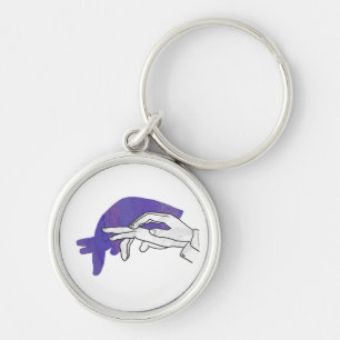 Llavero Hand Silhouette Anteater Purple
