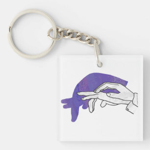 Llavero Hand Silhouette Anteater Purple