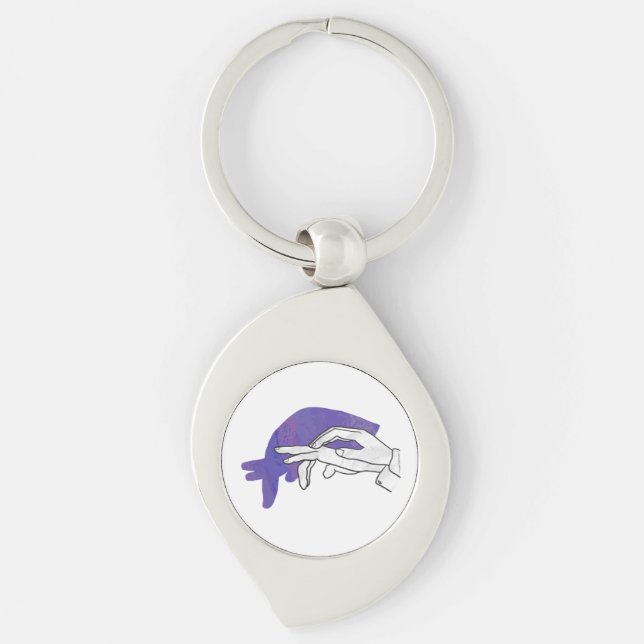 Llavero Hand Silhouette Anteater Purple (Anverso)