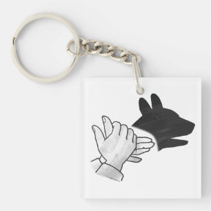 Llavero Hand Silhouette Black Dog