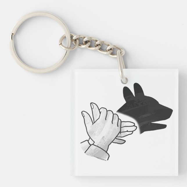 Llavero Hand Silhouette Black Dog (Frente)