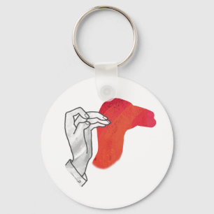 Llavero Hand Silhouette Camel Red
