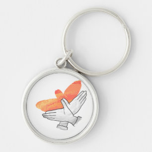 Llavero Hand Silhouette Eagle Naranja