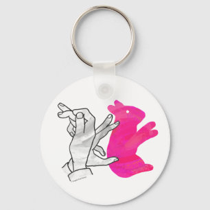 Llavero Hand Silhouette Rabbit Pink