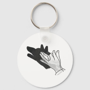 Llavero Hand Silhouette Wolf