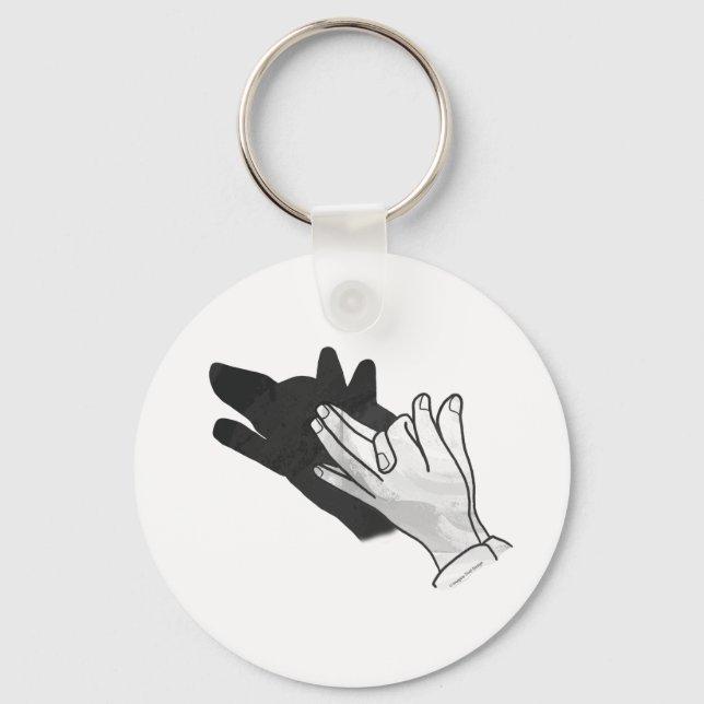 Llavero Hand Silhouette Wolf (Anverso)