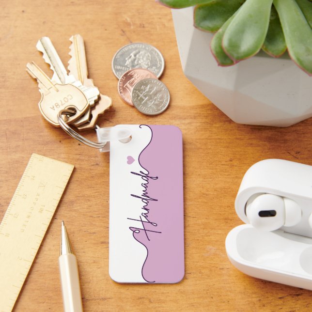 Llavero Handmade With Love Floral Small Business Packaging (Escritorio )