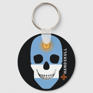 Llavero HANDSKULL Argentina, cráneo feliz, bandera argenti
