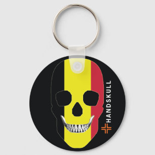 Llavero HANDSKULL Bélgica,Cráneo feliz,Bandera belga