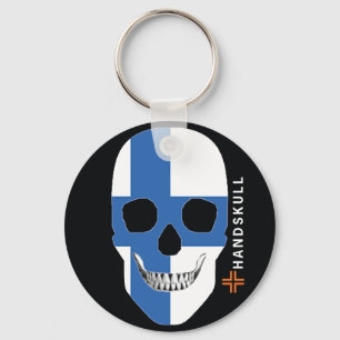 Llavero HANDSKULL Finlandia,Cráneo feliz,Bandera de Finlan