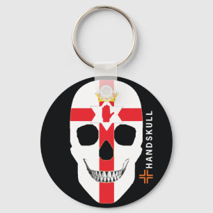 Llavero HANDSKULL Irlanda del Norte, cráneo feliz, bandera