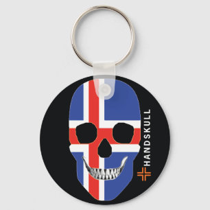 Llavero HANDSKULL Islandia, cráneo feliz, bandera de Islan
