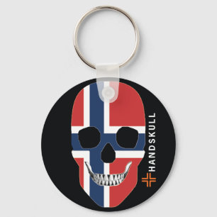 Llavero HANDSKULL Noruega, cráneo feliz, bandera de Norueg