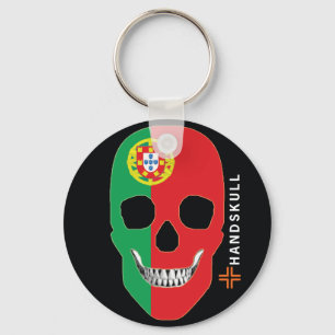 Llavero HANDSKULL Portugal, cráneo feliz, bandera de