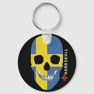Llavero HANDSKULL Suecia,Cráneo feliz,Bandera sueca