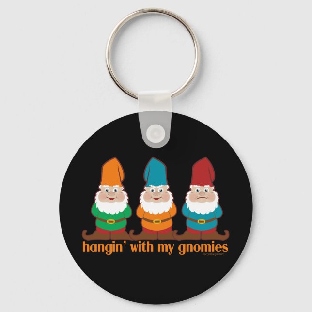 Llavero Hangin' con mis gnomos negros (Anverso)
