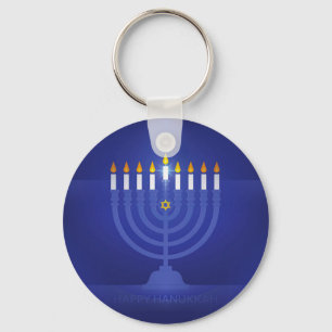Llavero hanukkah azul feliz
