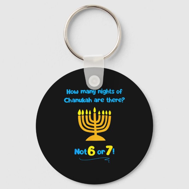 Llavero Hanukkah How Many Nights Of Chanukah Are There Not (Anverso)