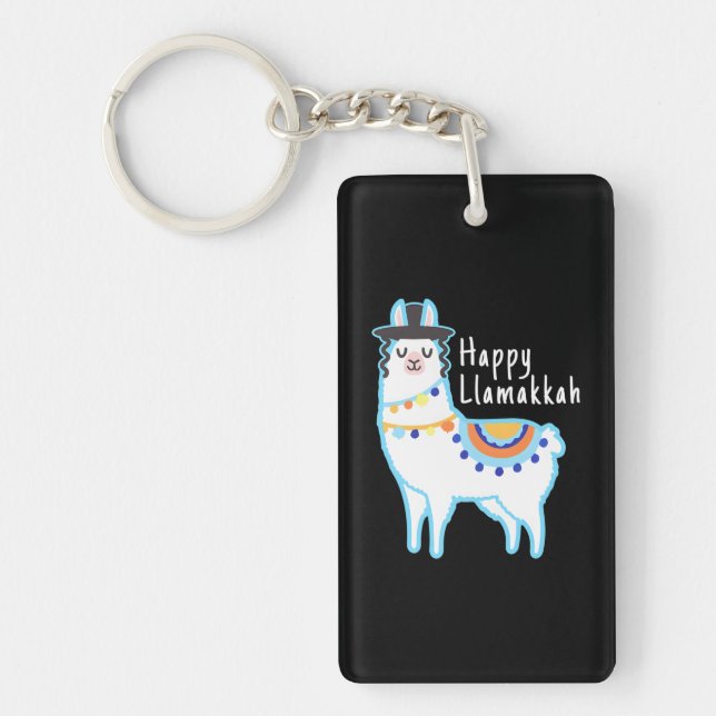 Llavero Hanukkah Llama Happy Llamakkah judío (Frente)