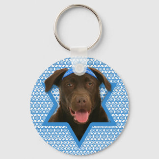 Llavero Hanukkah Star of David - Chocolate Labrador