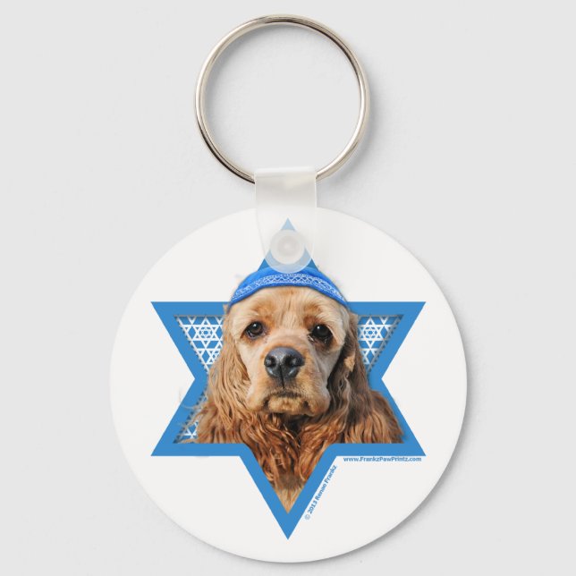 Llavero Hanukkah Star of David - Cocker Spaniel (Anverso)