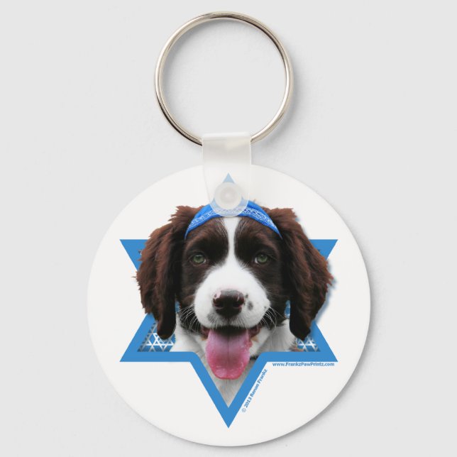 Llavero Hanukkah Star of David - English Springer Spaniel (Anverso)