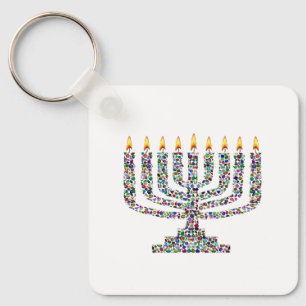 Llavero Hanukkiah hecho con piedras angulares
