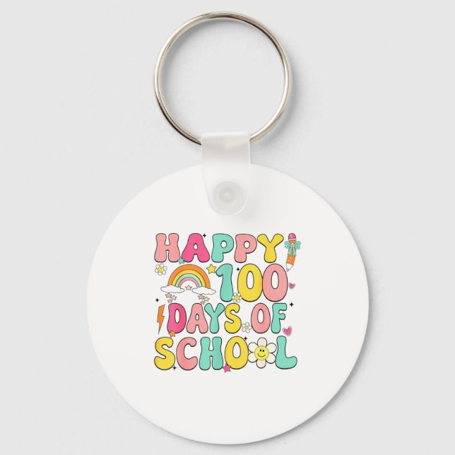 Llavero Happy 100 Days Of School Teacher Appreciation Boys (Anverso)