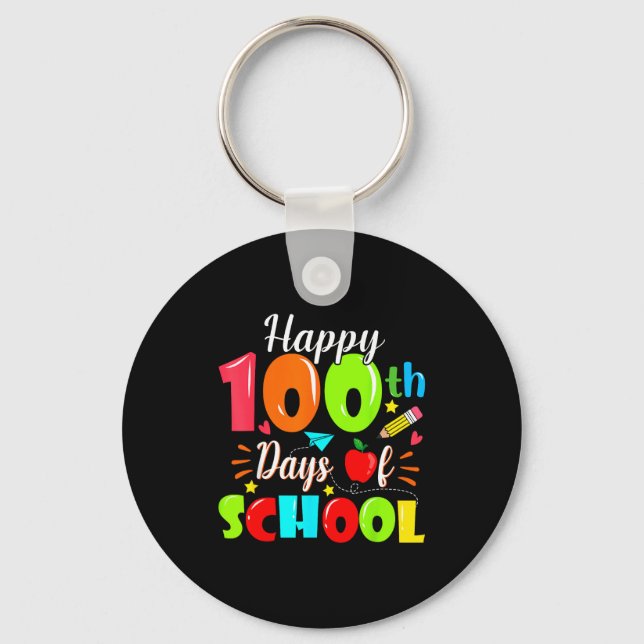 Llavero Happy 100th Day Of School Funny Teachers Sudents K (Anverso)