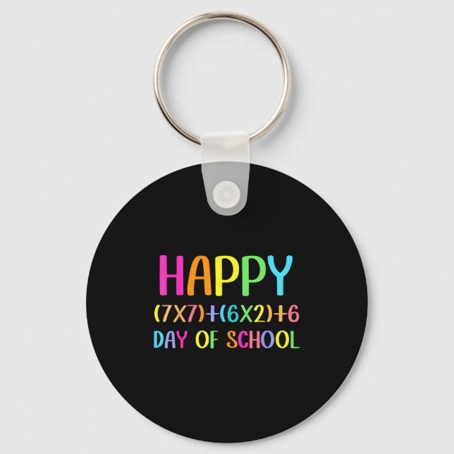 Llavero Happy 67 Days Of School Math Teacher Students Six  (Anverso)