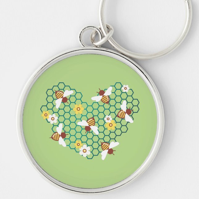 Llavero Happy Bee Heart (Frente)