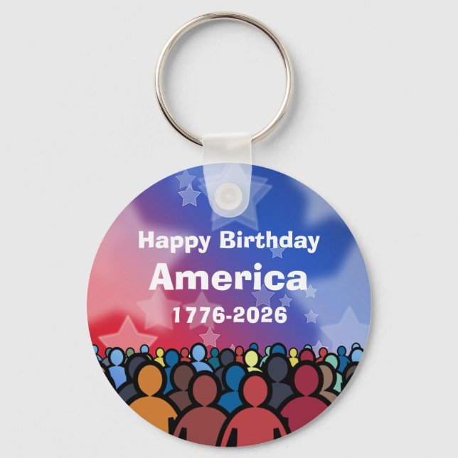 Llavero Happy Birthday America 1776 to 2026 (Anverso)