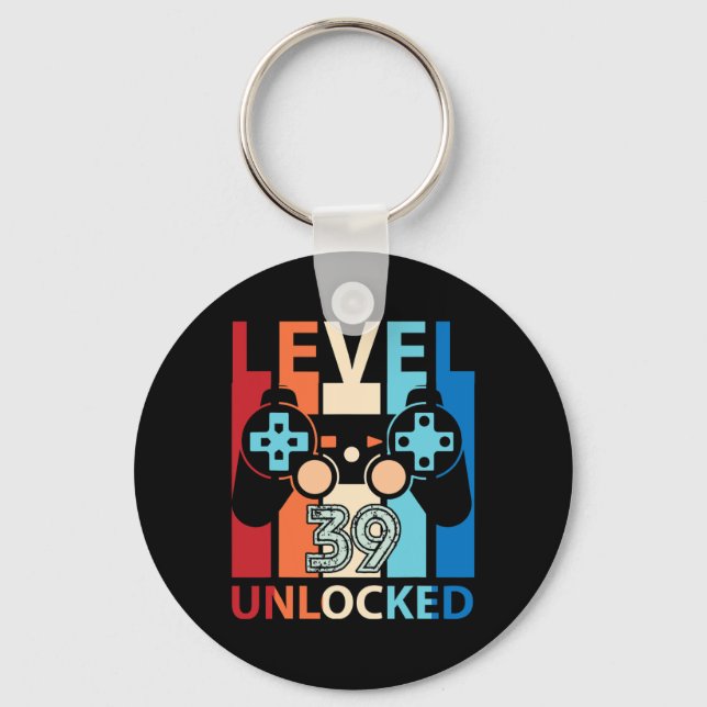 Llavero Happy Birthday Gamer Level &#  Years Old Unlocked (Anverso)