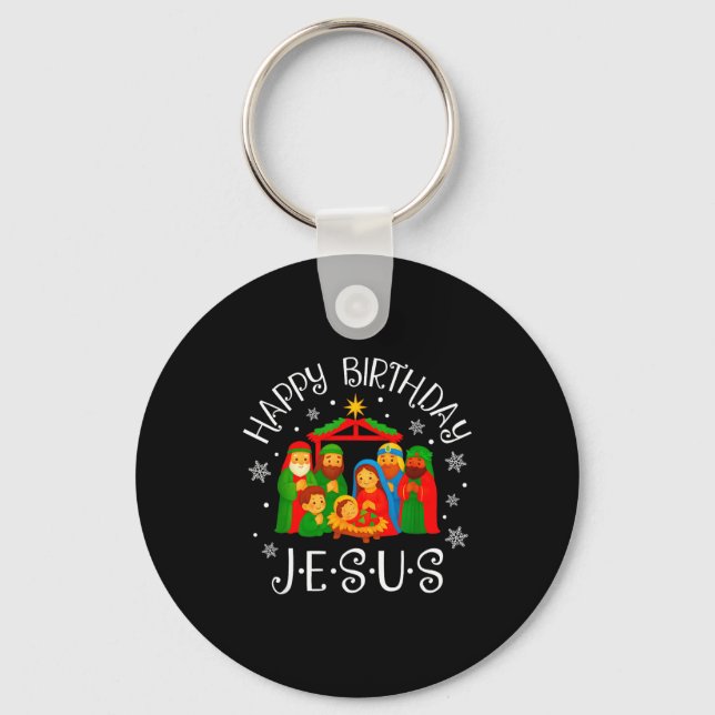 Llavero Happy Birthday Jesus Christmas Pajamas Xmas Squad  (Anverso)