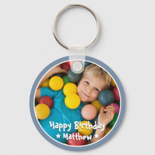Llavero Happy Birthday Modern Simple Star Photo