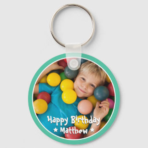 Llavero Happy Birthday Modern Simple Star Photo