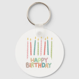 Llavero Happy Birthday with Candles Keychain