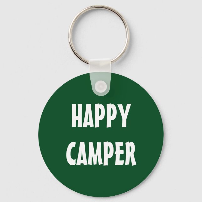 Llavero HAPPY CAMPER keychain para teclas de remolque o RV (Anverso)
