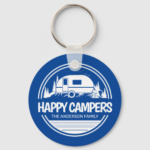 Llavero Happy Campers Vintage Camping Keychain