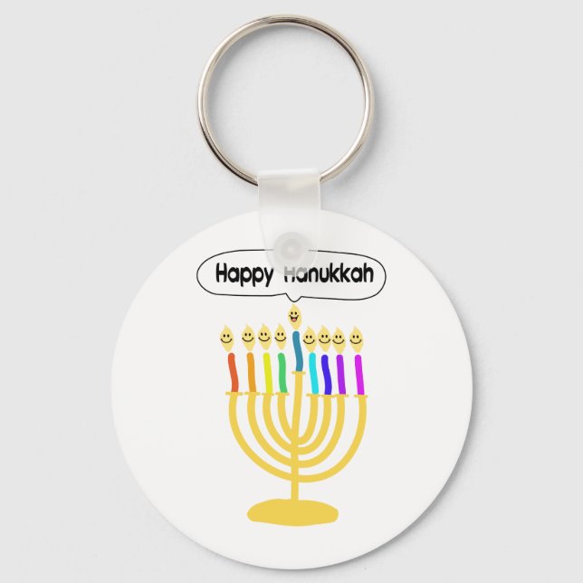 Llavero Happy Channukah Menora / Chanukia (Anverso)
