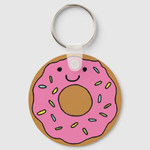 Llavero Happy Donut Graphical Colorful Pink Donut Clipart