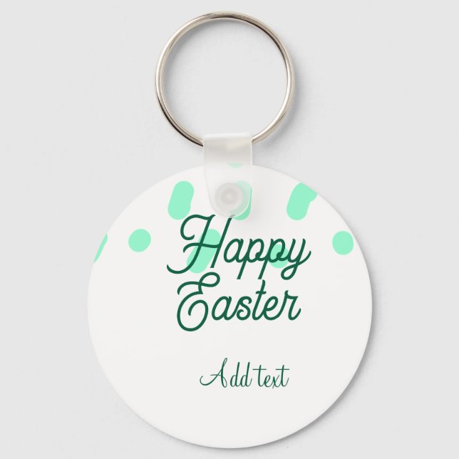 Llavero Happy Easter green eggs pastel name date simple  (Anverso)