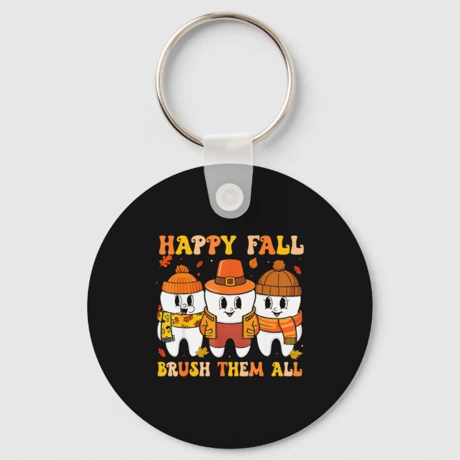 Llavero Happy Fall Bruhem All Teeth Thanksgiving Dental De (Anverso)