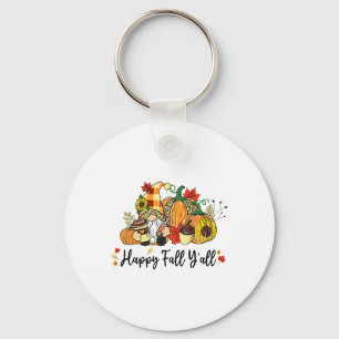 Llavero Happy Fall Y'all Gnome Leopard Pumpkin Autumn Gnom