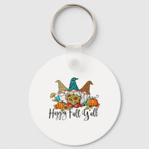 Llavero Happy Fall Y'all Gnomes Leopard Pumpkin Otoño Tha