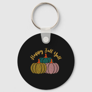 Llavero Happy Fall Y'all Leopard Pumpkin para el amante de