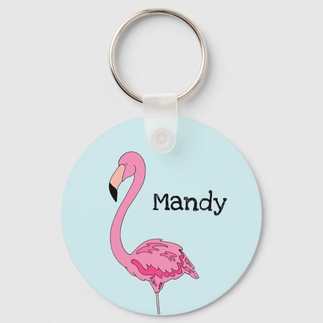 Llavero Happy Flamingo Personalized Keychain (Anverso)