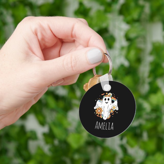 Llavero Happy Ghost Retro Hippie Vibe (Mano)