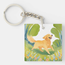 Llavero Happy Golden Retriever | Dog Watercolor