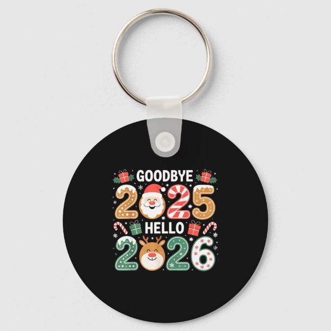 Llavero Happy Goodbye 2025 Hello 2026 Festive New Year Loo (Anverso)